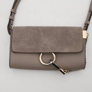 Auth Chloe Faye Small Leather Suede Bag